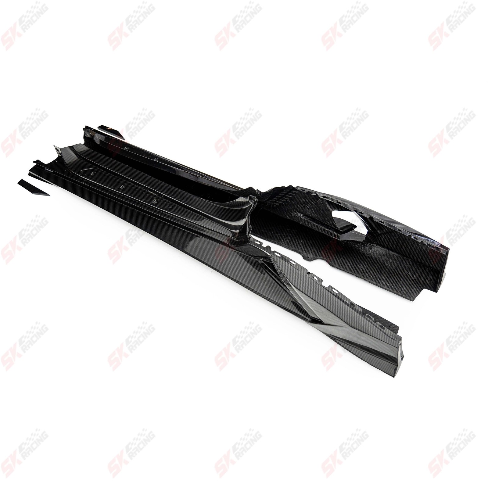 Dry Twill Carbon Side Skirts Extension For Lamborghini Huracan LP580 LP610 15-19