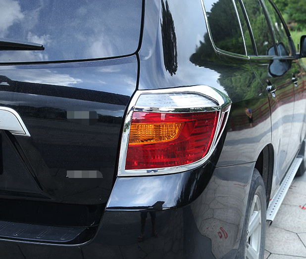 For Toyota Highlander 2008 2009 2010 Chrome Rear Light Tail Lamp Cover Trim 2pcs