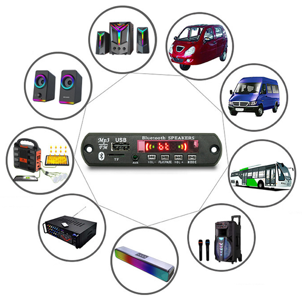 DC12V MP3 Decoder Board Bluetooth Adapter Car Accessories W/ Remote Control Kits