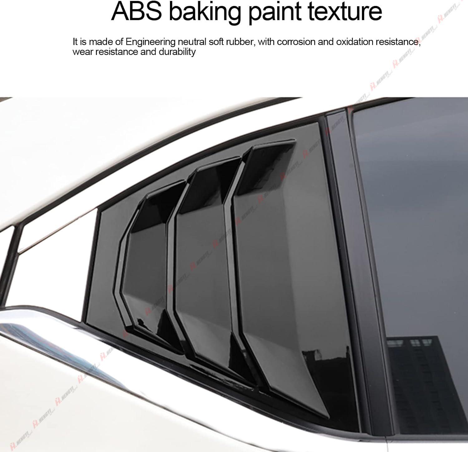Gloss Black Rear Window Louver Vent Shutter Cover Trim For Nissan Sentra 2024+