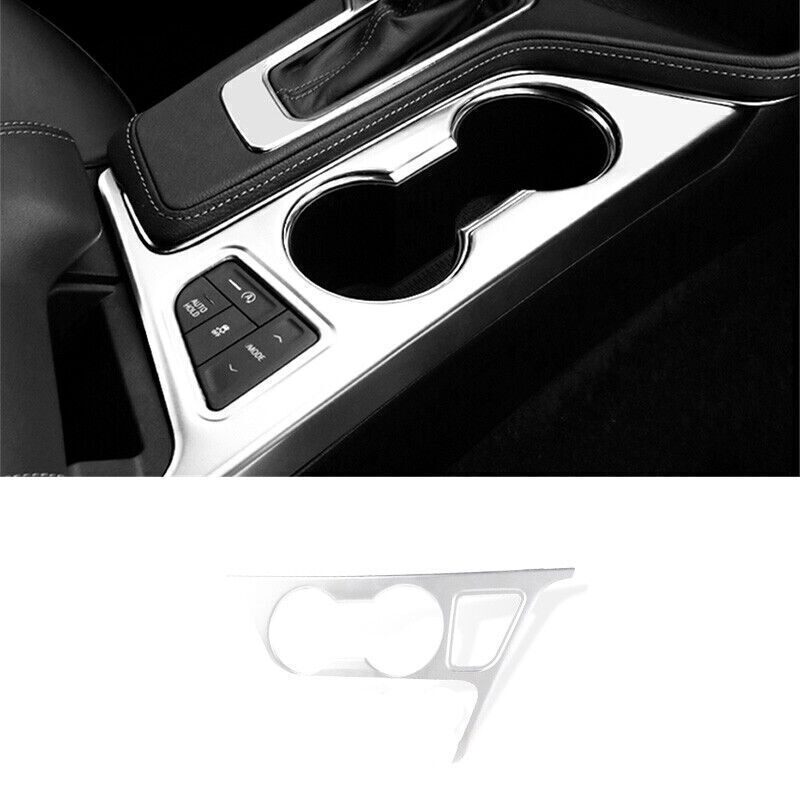 For Cadillac CT4 2020-2021 ABS Matte Silver Glass Trim Middle Console Drinking