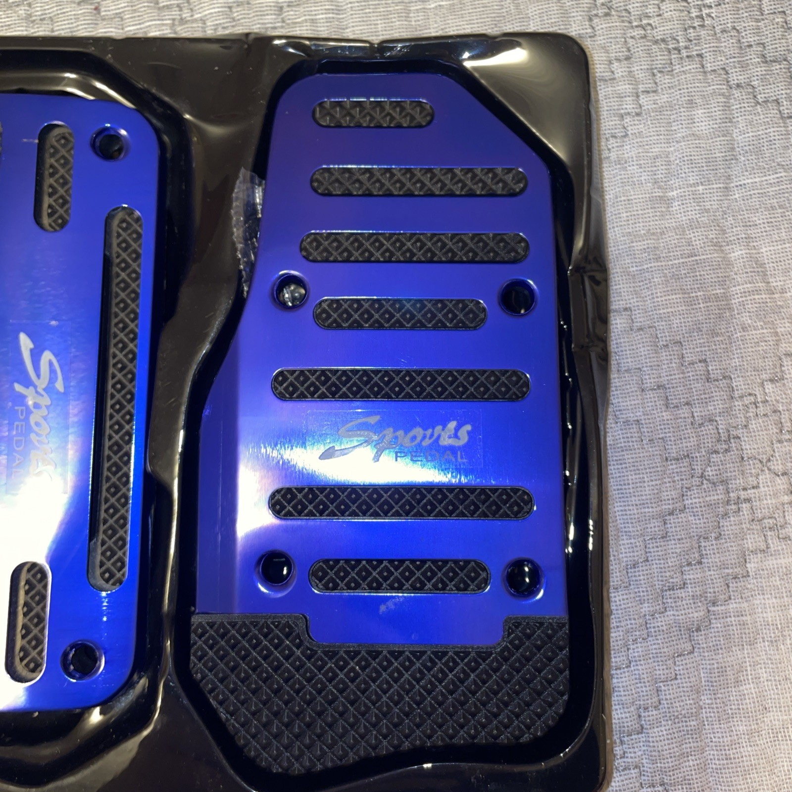 Blue Non-Slip Automatic Gas Brake Foot Pedal Car Accessories Aluminum XB373