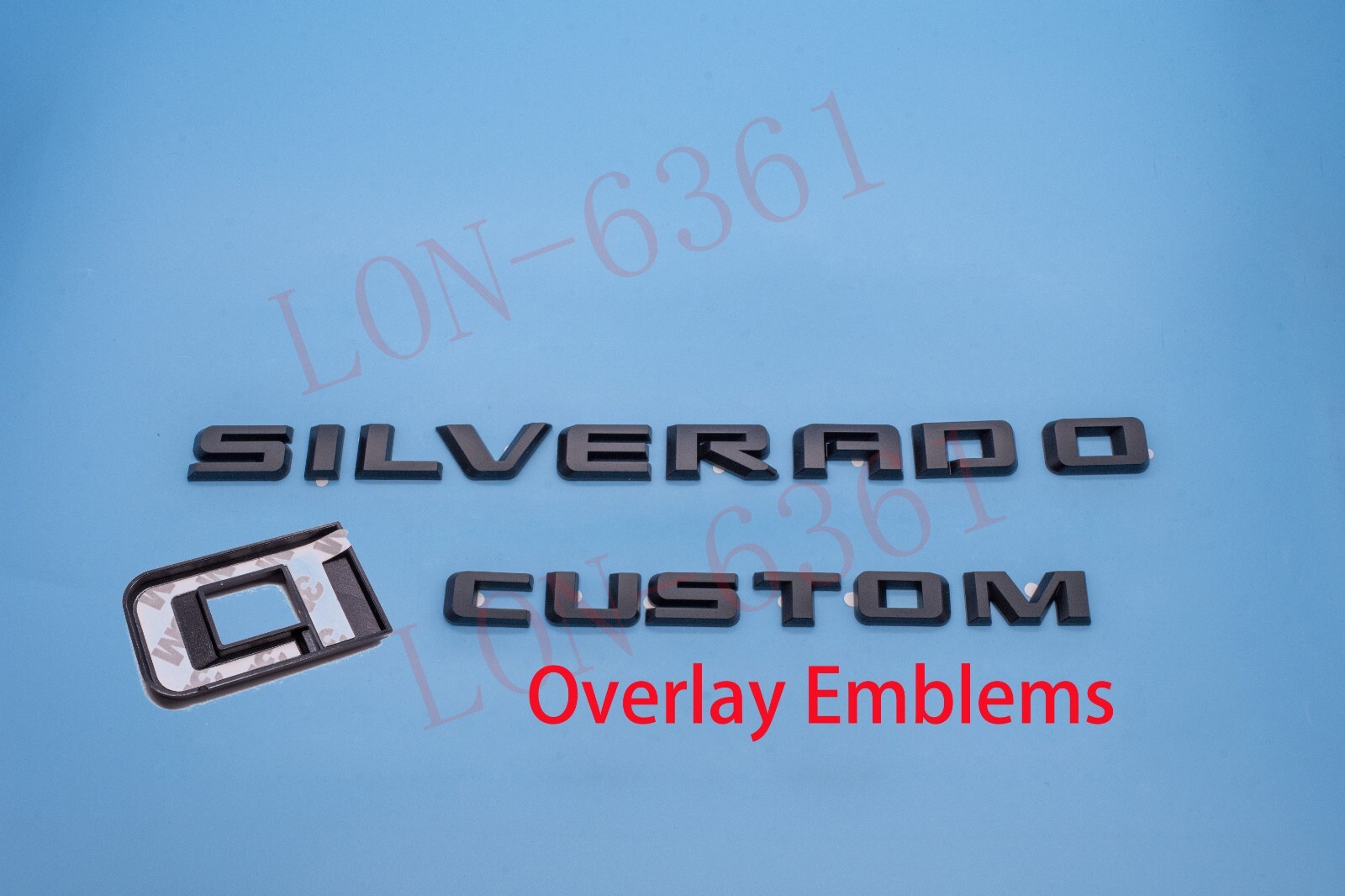 Matte Black Overlay Emblem Fit 2019-2024 Chevrolet Silverado 1500 Custom