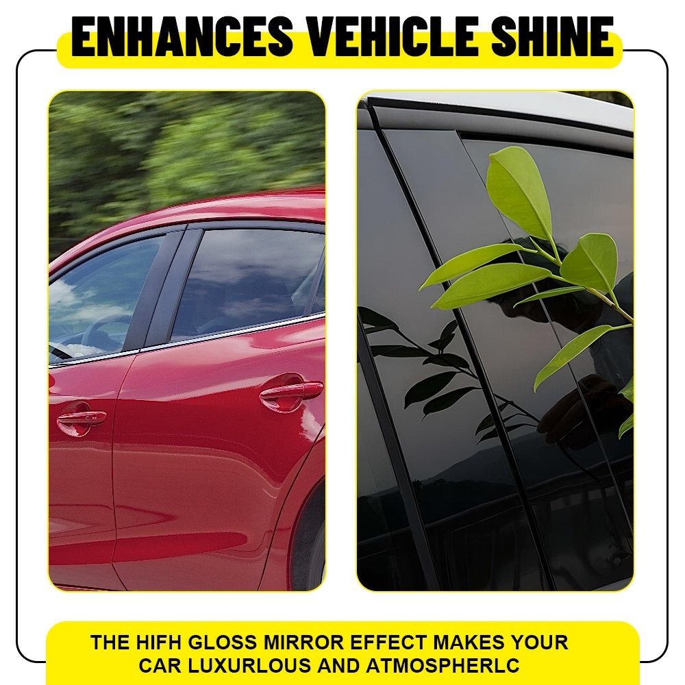 10x Molding Pillar Post Window Door Trim for Mazda 3 Axela 2014-18 Glossy Black^