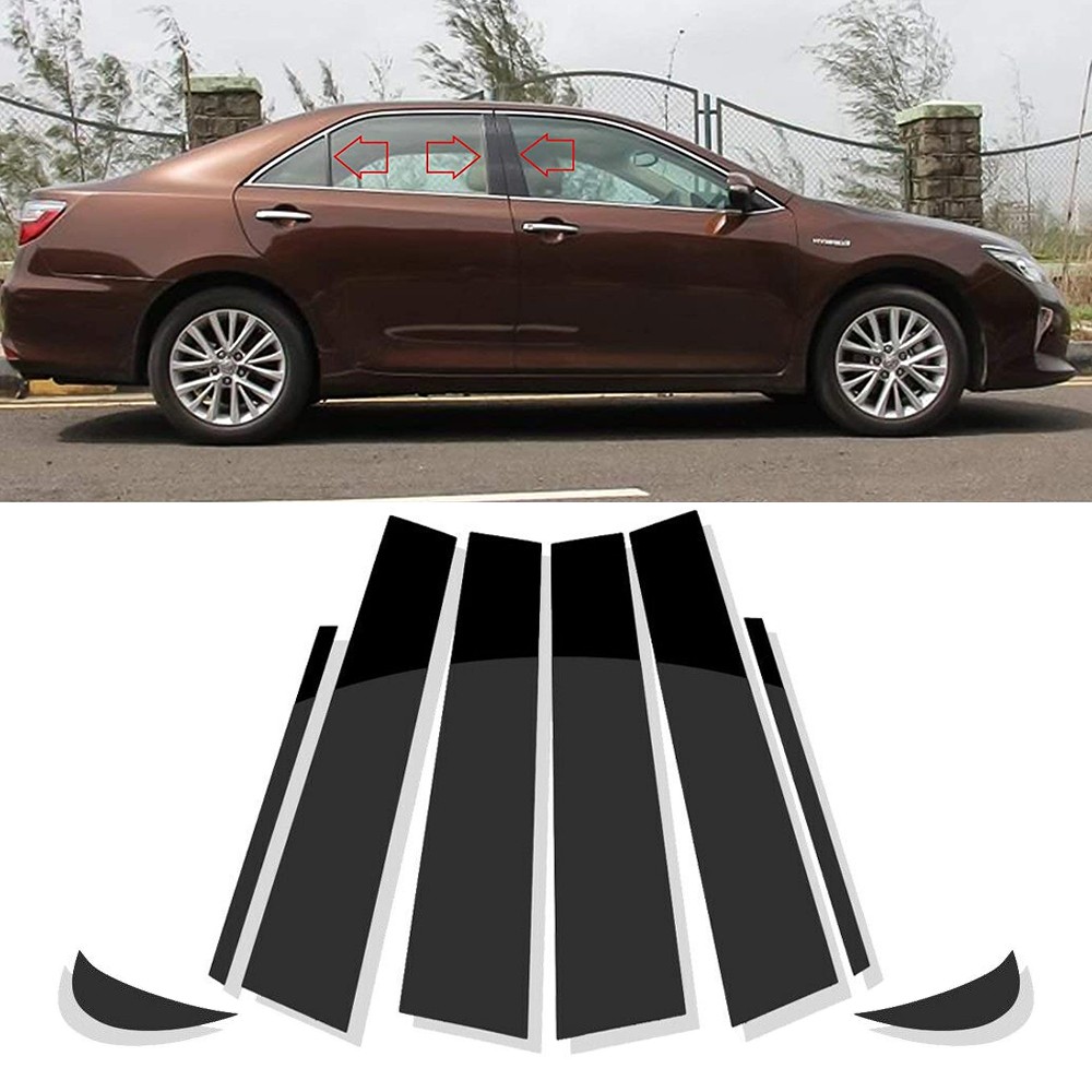 8 x Black Window Pillars Post Cover Trim For Toyota Camry 2018 2019-2021 USA P