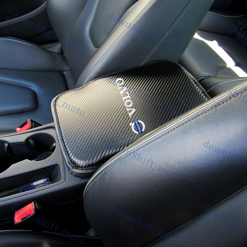 For VOLVO Carbon Car Center Console Armrest Cushion Mat Pad Cover Embroidery X1