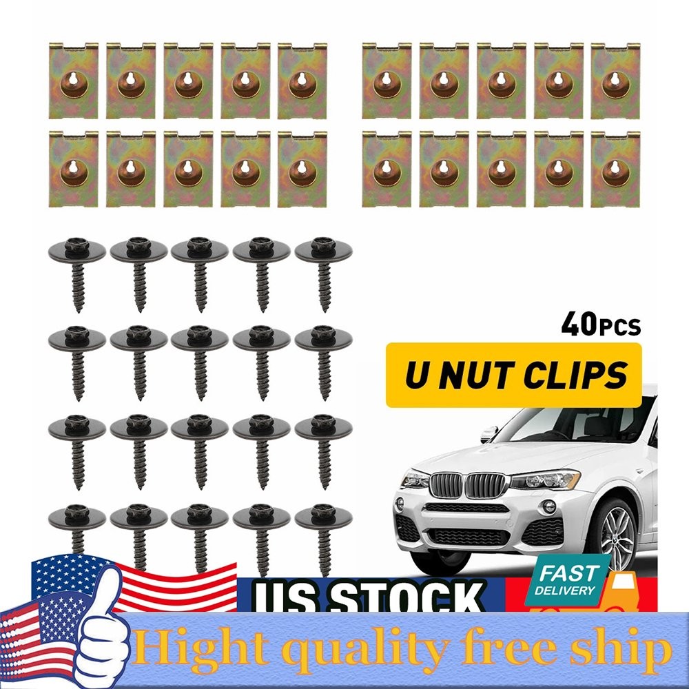 20 Set Engine Undertray Guard Nuts Screw Bolt Clips For BMW 1/3/5/6/7/X/Z Series