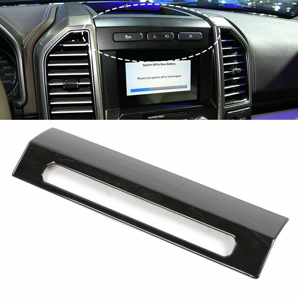 for F150 2015-19 Emergency Light Switch Cover Bezel Trim Panel Black Wood Grain