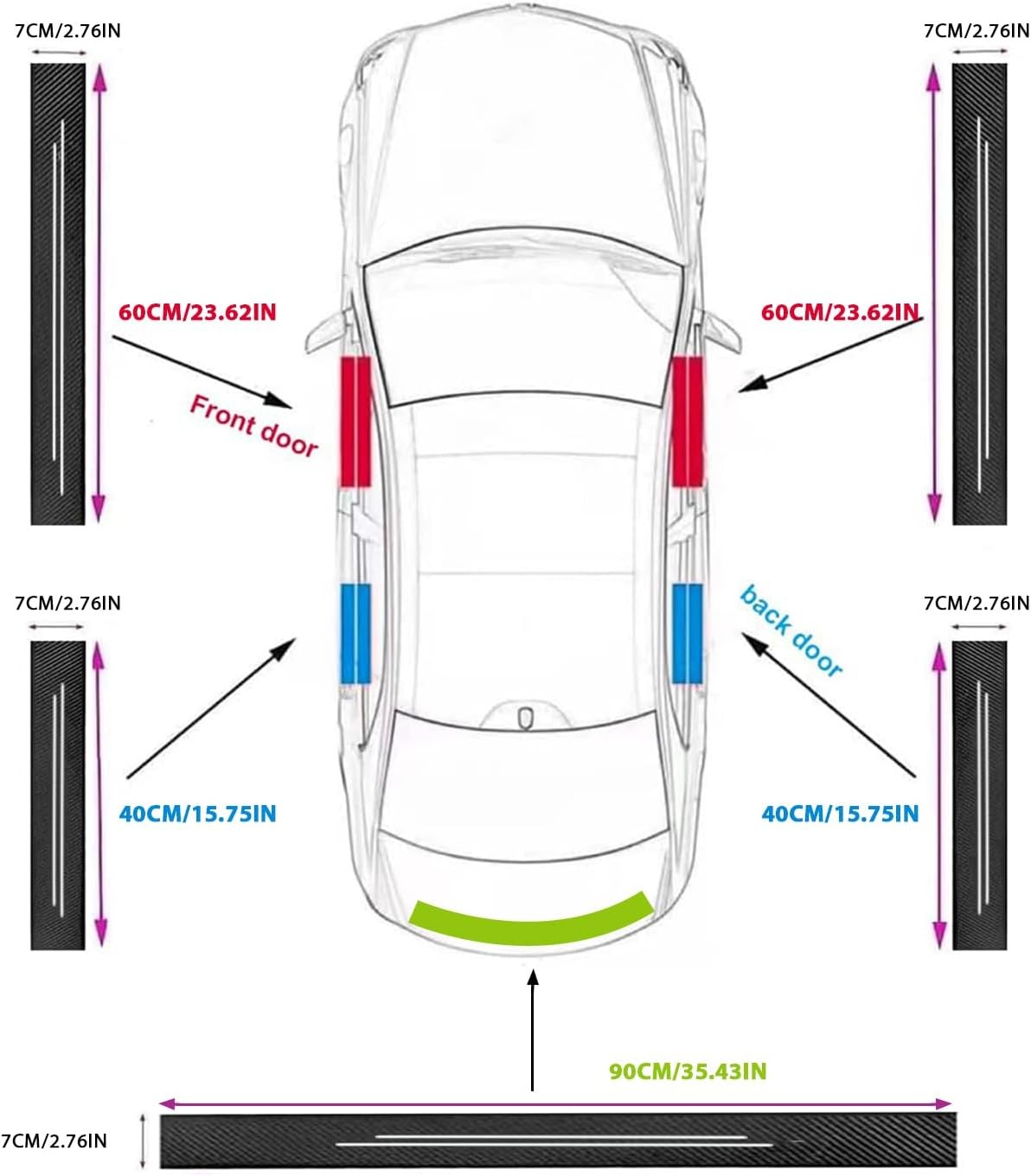 Carbon Pattern Door Sill Trunk Threshold Protector Kit Universal For BMW Vehicle