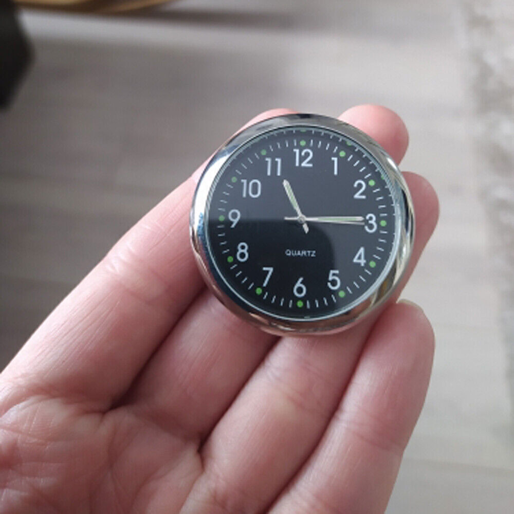 Mini Pocket Quartz Digital Analog Watch Stick-On Clock Luminous Fit For Car Boat