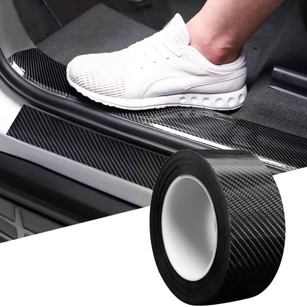 Car Door Sill Scuff Anti Scratch Tape Protection Carbon Fiber Vinyl Film Sticker