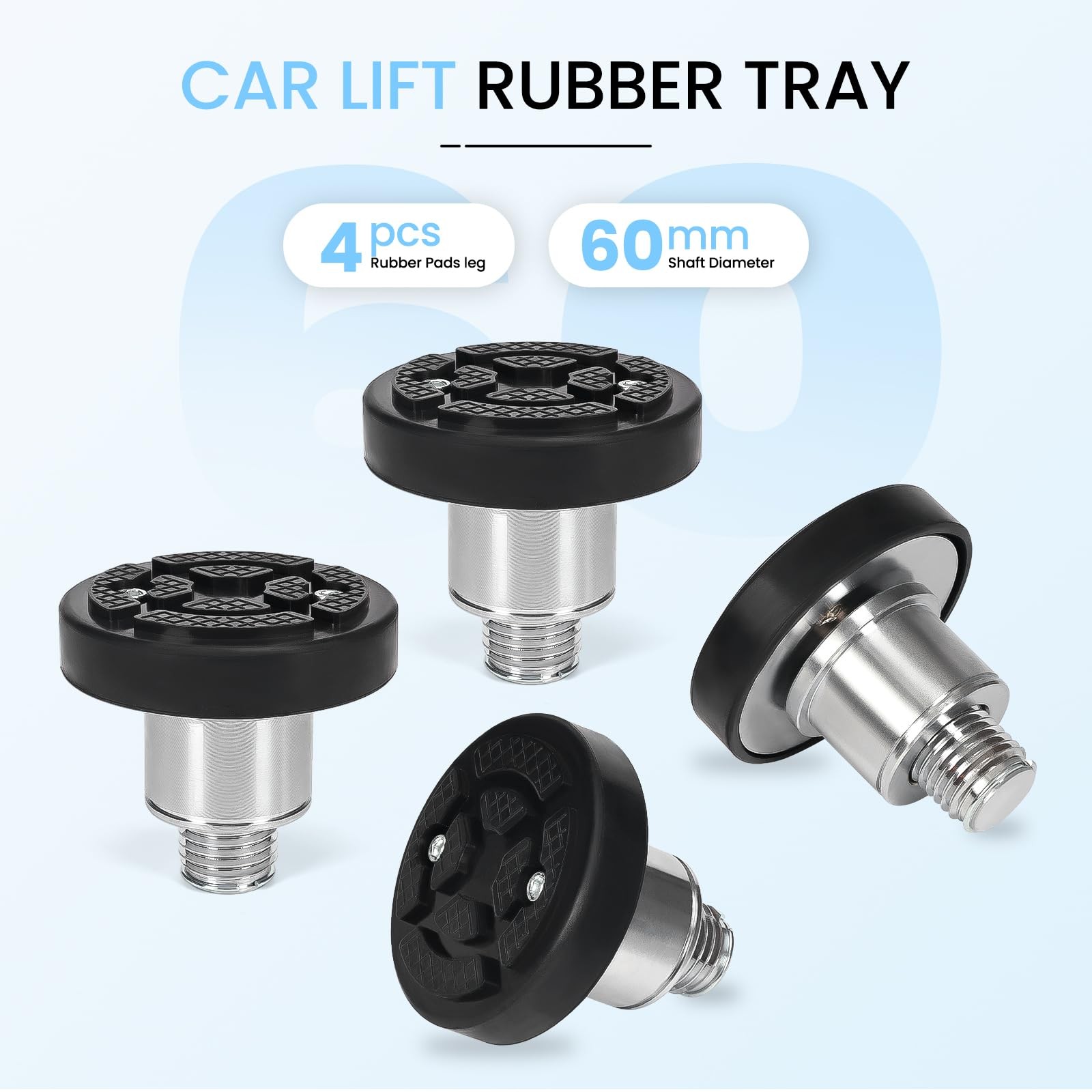 4pc 60mm Car Lift Adapter w/ Rubber Pads 4-8cm Extension for 2 Post Lift
