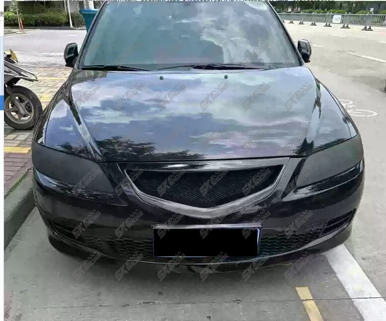 Fits Mazda 6 ABS Carbon Fiber Look/Glossy Honeycomb Mesh Front Hood Grill Grille
