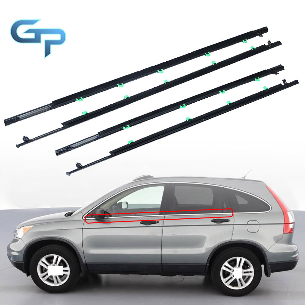Weatherstrip Outer Window Molding Trim Seal Belt For Honda CR-V 2007-2011 4pcs