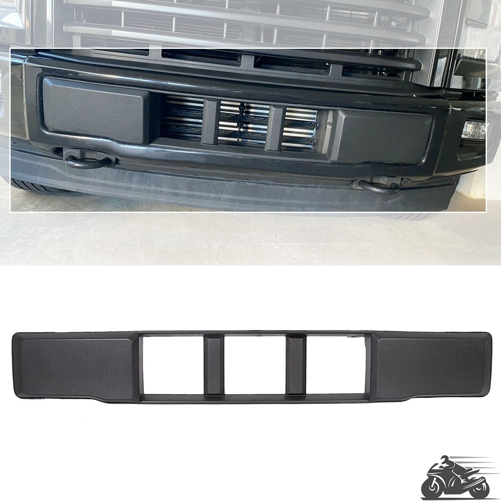 For 2015-2017 Ford F150 Front Bumper Cover Lower Grille Trim Panel Black Plastic