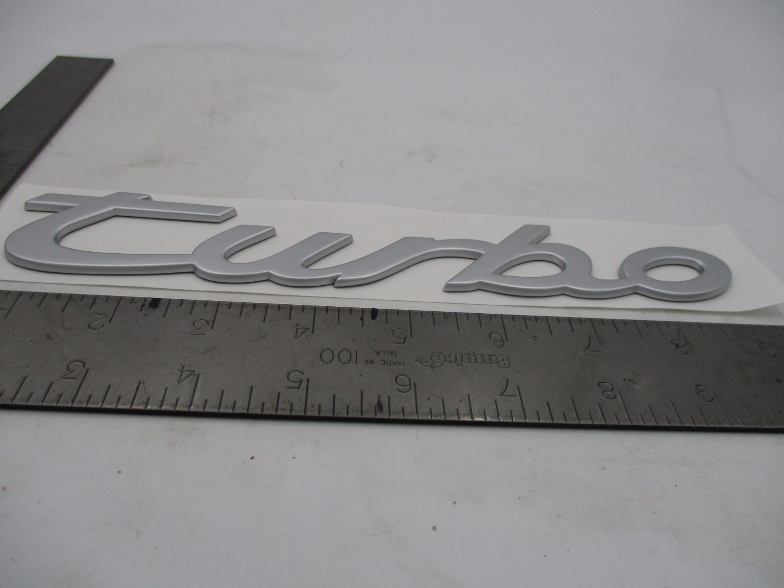 PORSCHE 944 TURBO 951 SILVER ” TURBO ” EMBLEM BRAND NEW GENUINE PORSCHE