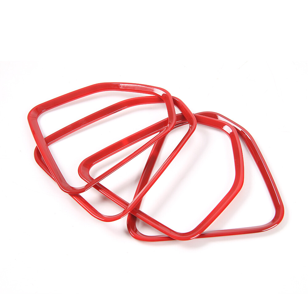4pcs Door Speaker Decor Ring Trim Cover Frame for Jeep Compass 2017-2022 Red