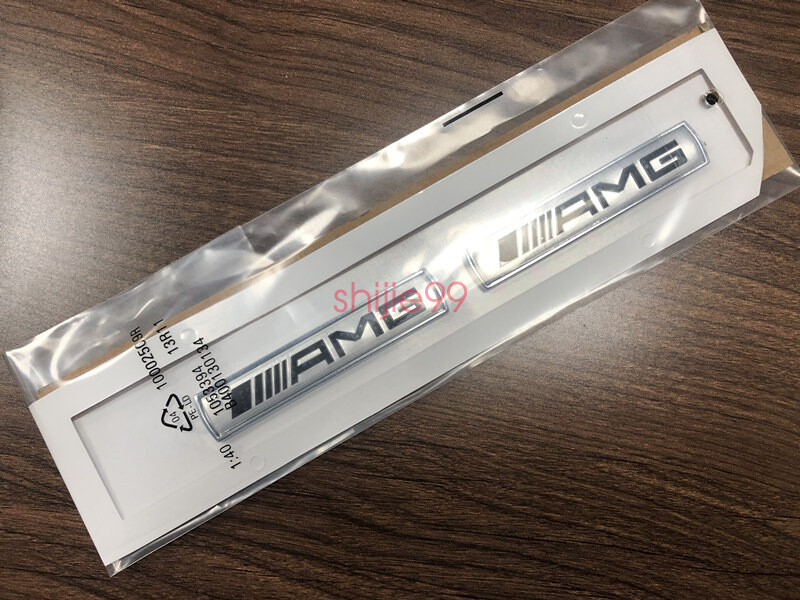 2pcs AMG For Mercedes Benz Car Emblem Badge Sticker Side Skirts Badge Logo