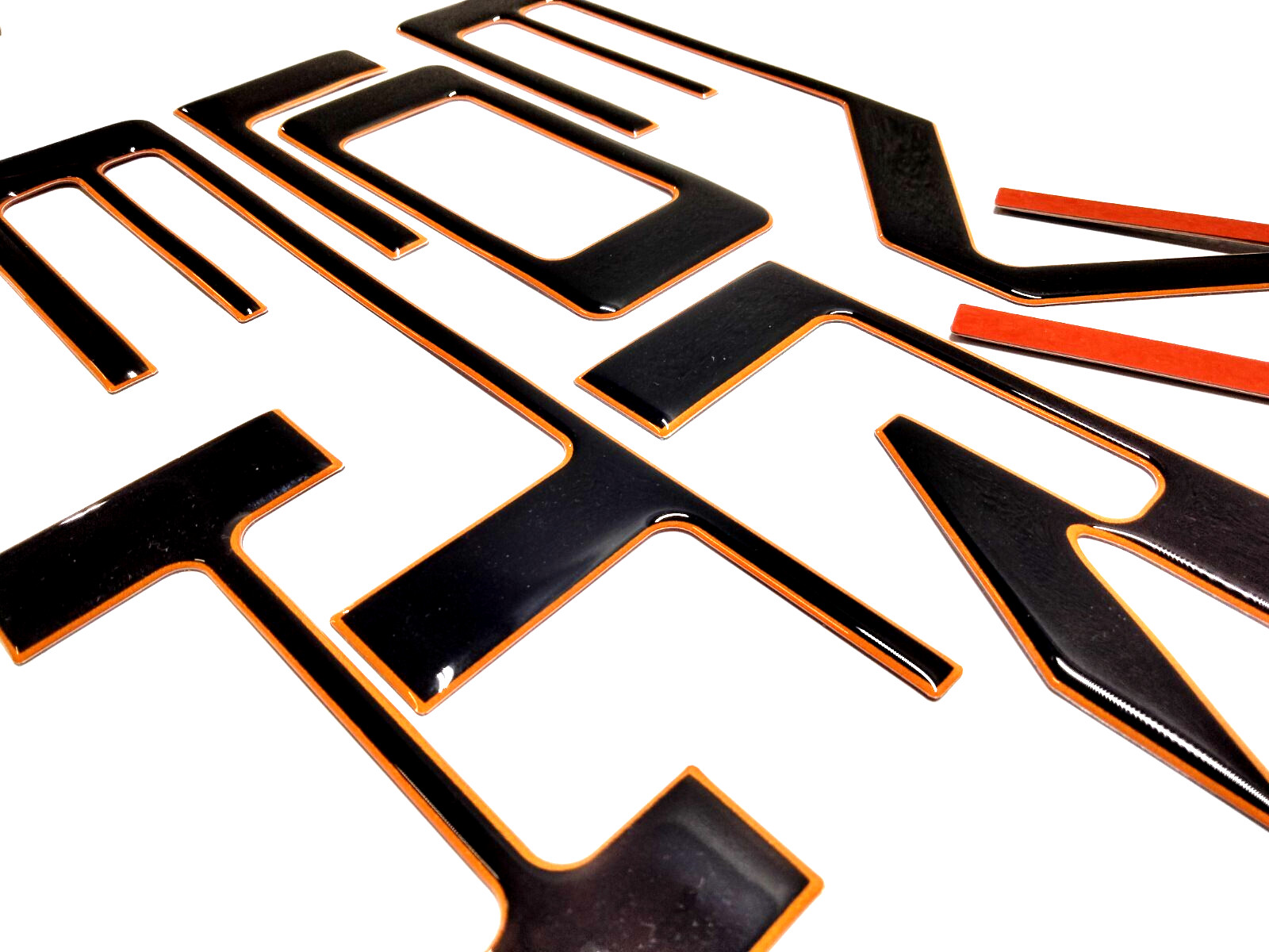 3D BLACK ORANGE OUT DOMED TAILGATE LETTER FOR 2019-2026 CHEVY SILVERADO US MADE