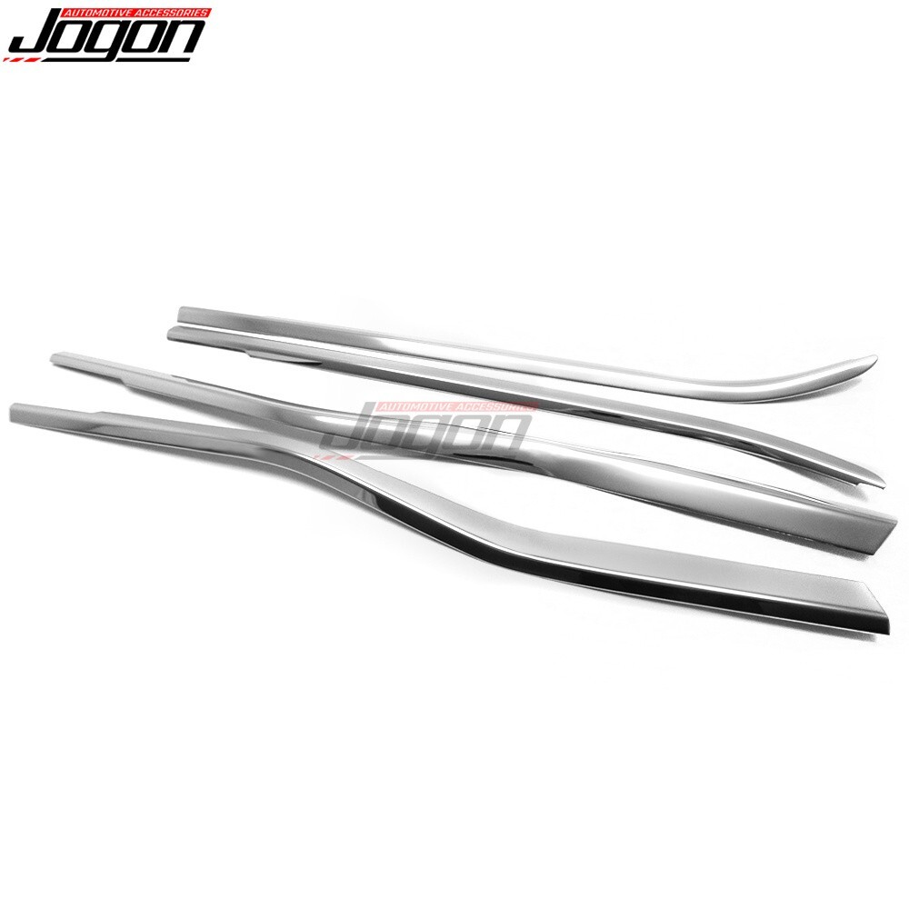 Chrome Side Window Sill Strip Covers 4-Door For Ford F-150 Raptor Lariat 2021-25