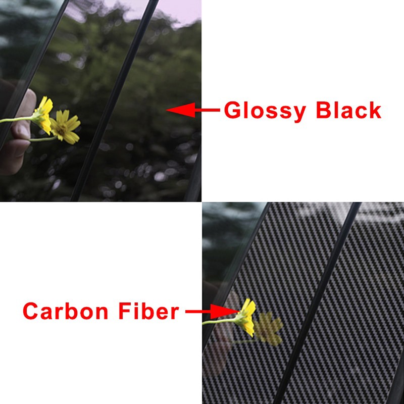 6x Carbon Fiber Car Exterior Pillar Post Sticker Fit For Audi A3 Sedan 2021-2024