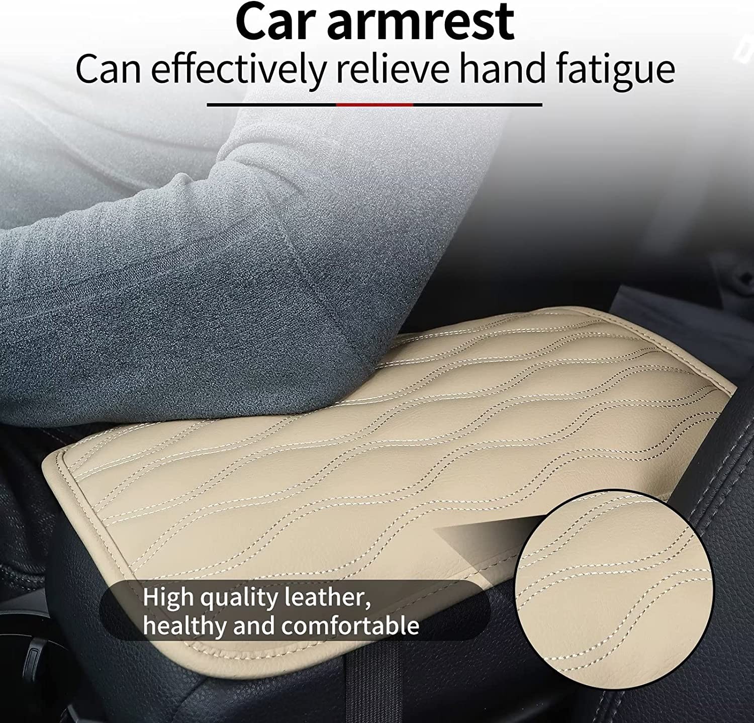 PU Leather Auto Armrest Pad Cover Center Console Box Cushion Mat Car Accessories