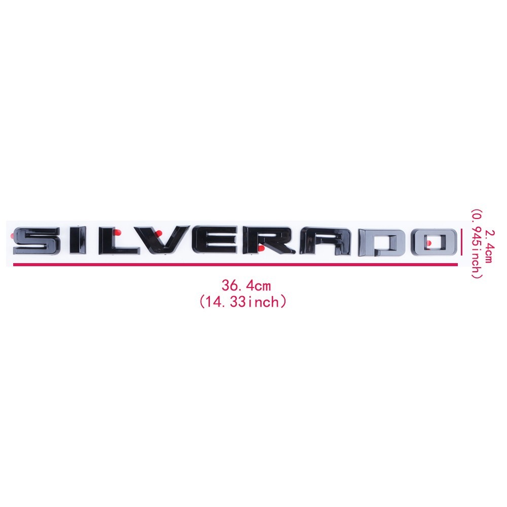 4X 2019-2025 Gloss Black For Silverado Custom Emblem Nameplate Badge Kit Overlay