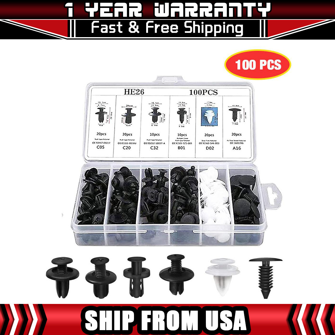 Fits Dodge RAM Fixing Fastener Kit Bumper Fender Liner Push Retainer Clips Auto