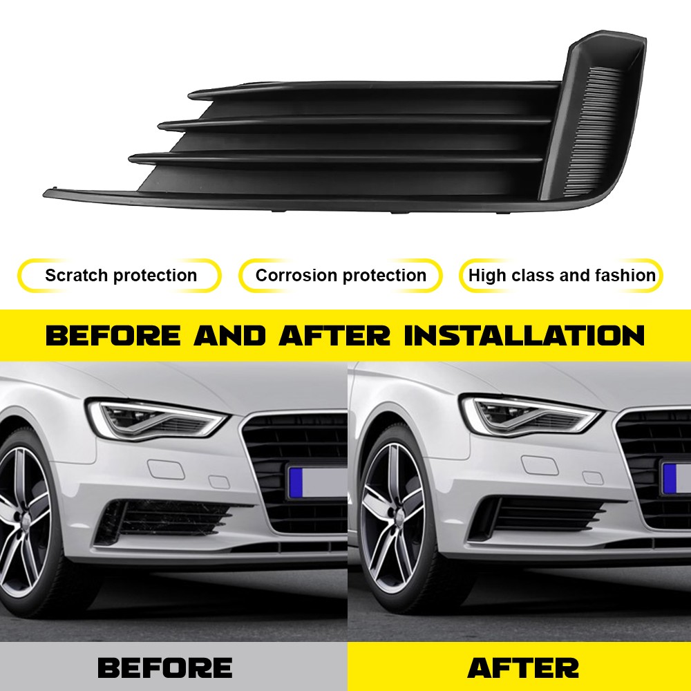 Front Left Right Bumper Fog Light Cover Grille Bezel for Audi A3 S3 2013-2017