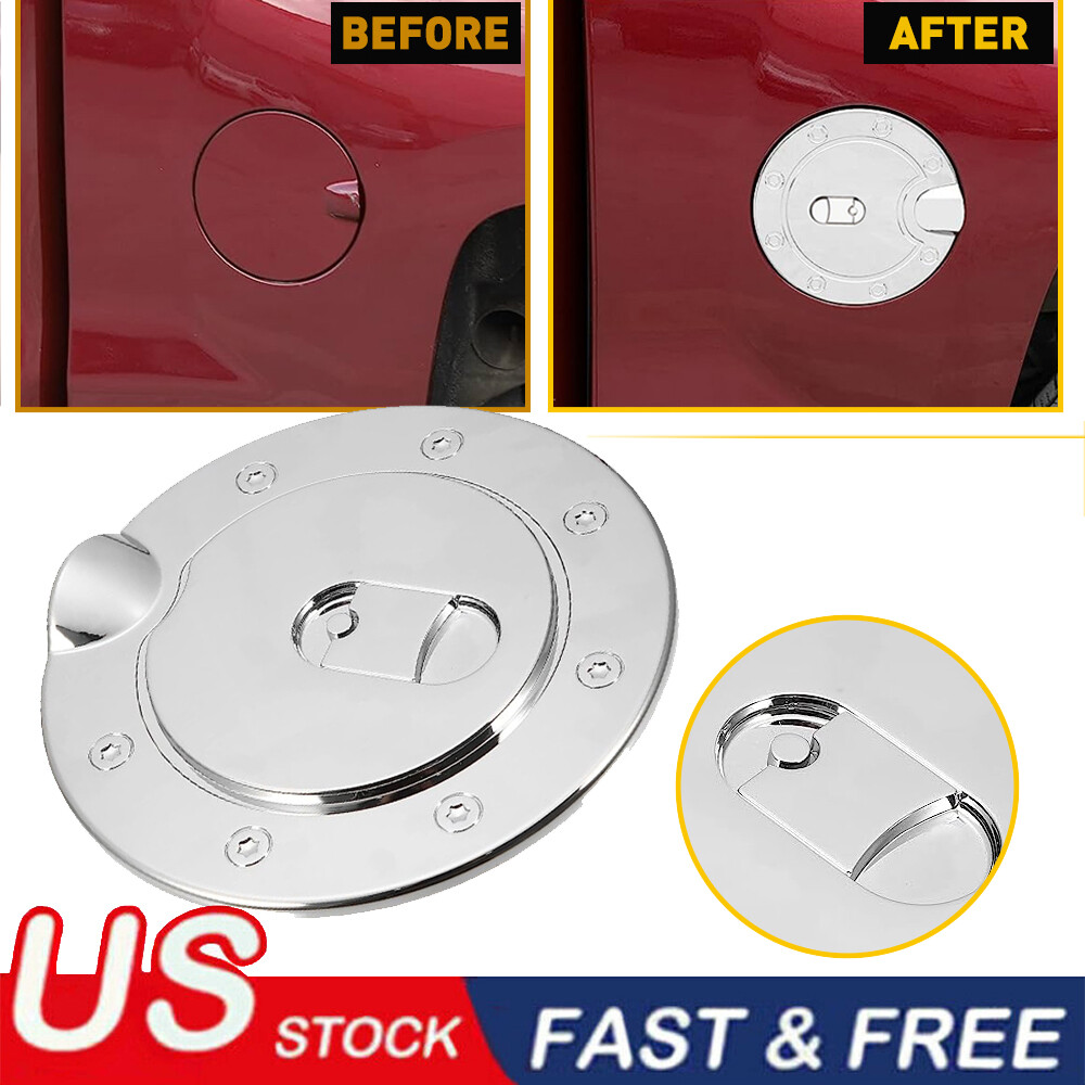 For Chevy Silverado GMC Sierra 1500 2500 3500 Chrome Fuel Gas Cap Door Cover USA