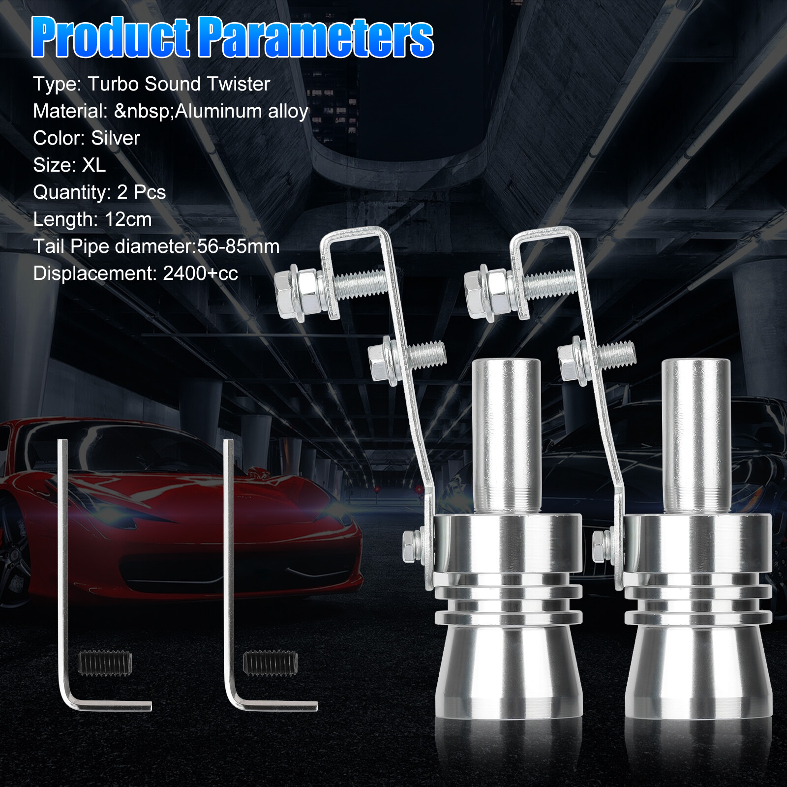 2X Universal Turbo Sound Exhaust Muffler Pipe Whistle Car Oversized Roar Maker