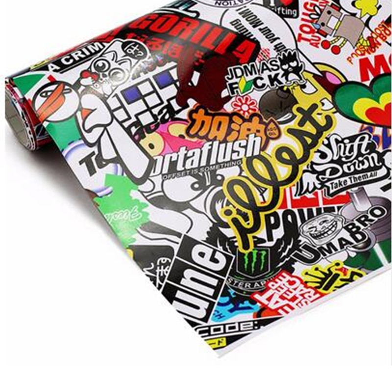 DIY Sticker Decal Bomb Vinyl Wrap Film Graffiti Cartoon Anime Car Decoration