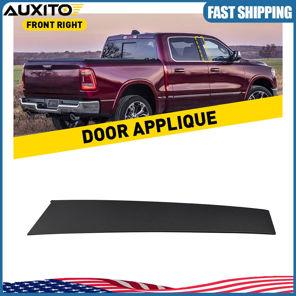 Passenger Front Door B Pillar Applique Molding Trim Black For RAM 1500 2019-2026