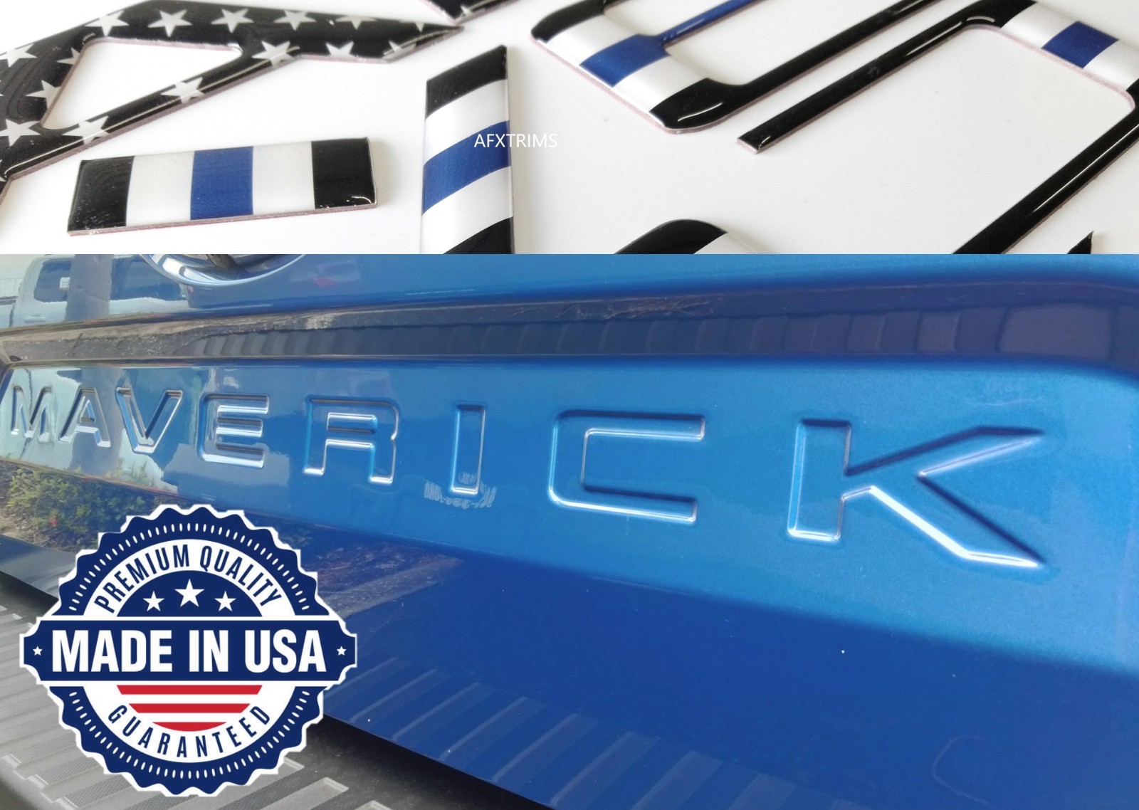 COMPATIBLE WITH 22 23 24 25 26 3D DOMED RAISED US FLAG BLUELINE TAILGATE LETTERS