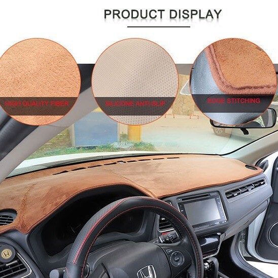 Non-Slip Brown LHD Italian Velvet Dashboard Mat Cover For Hyundai Sonata 2011-14