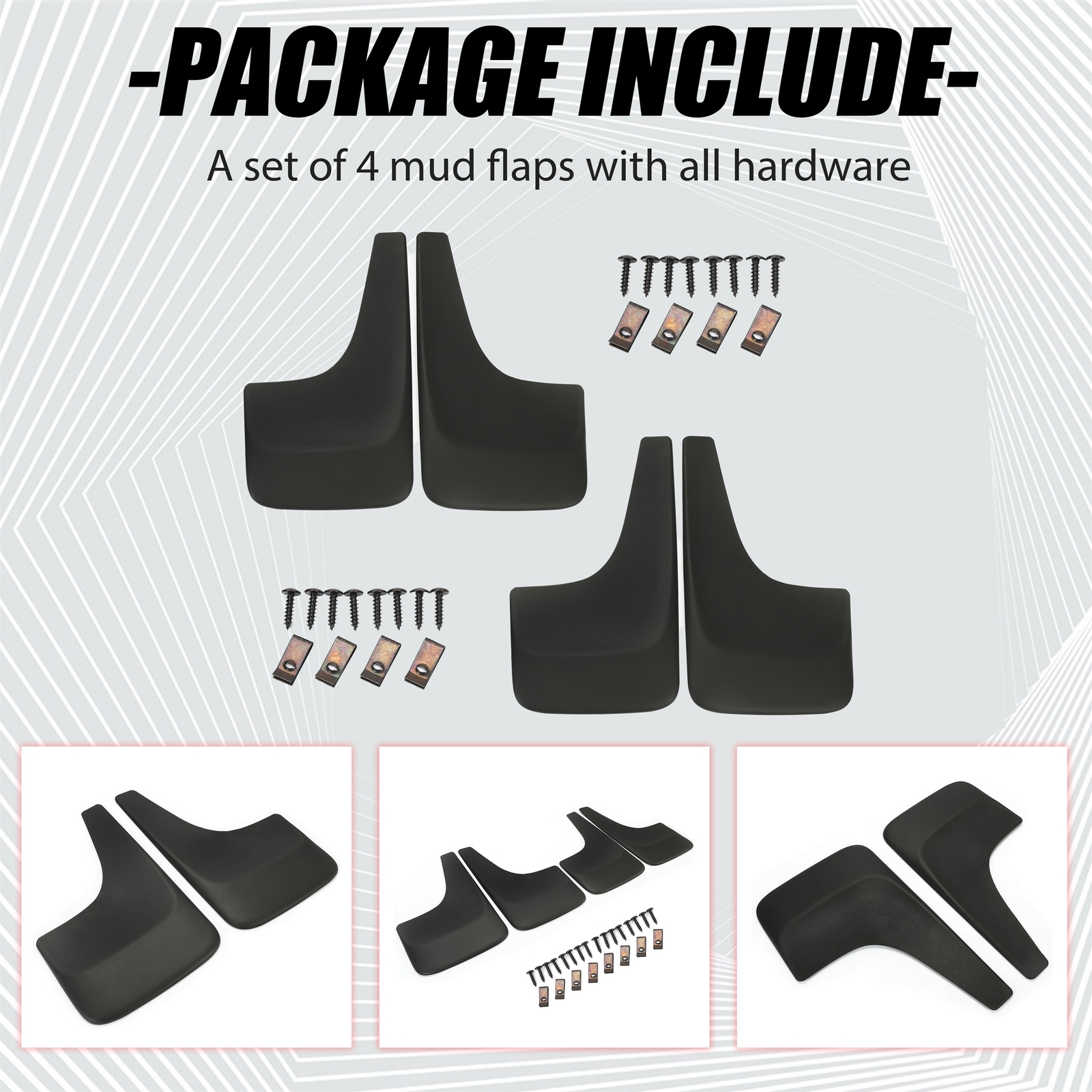 Mud Flaps Splash Guards Fit For 2001-2014 Chevy Silverado 1500 2500 3500 4PCS