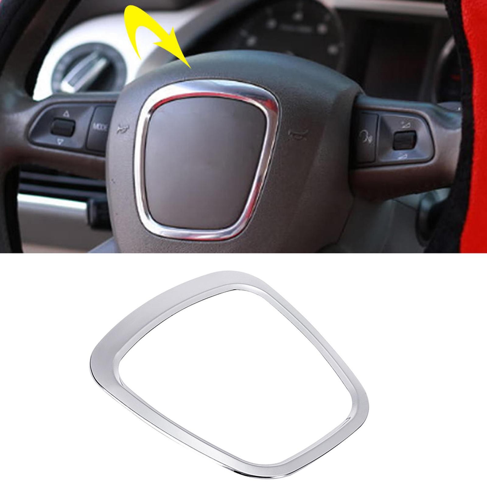 Aluminium Alloy Auto Steering Wheel Sticker Deco For Audi A3/A4/A5/A6L/A8/Q5/Q7