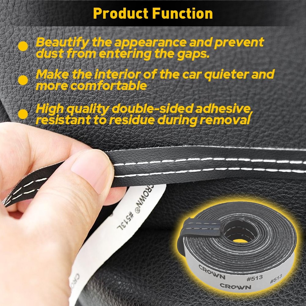 PU Leather Car Dashboard Strip Sticker Moulding Decor Line Trim Accessories EPY