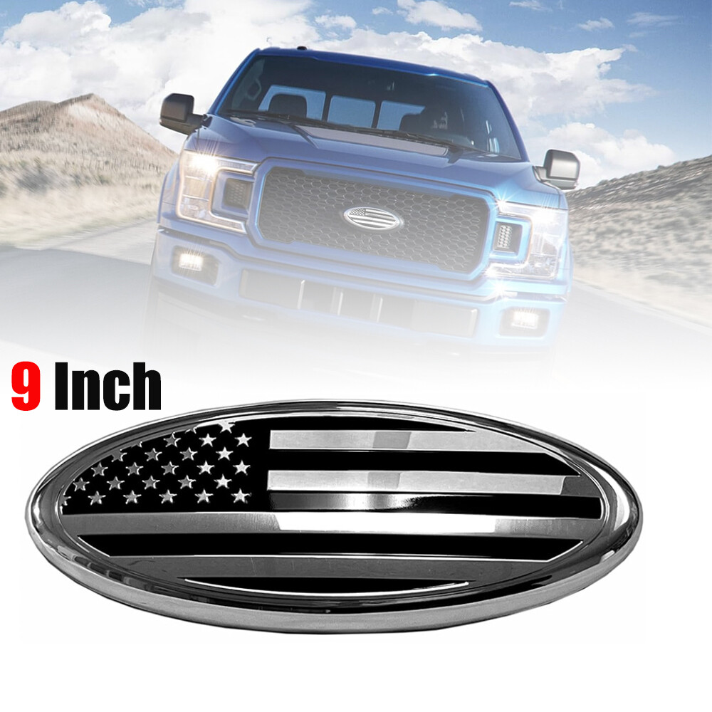 9″ For F150 F250 F350 USA America Flag Front Grille Tailgate Oval Emblem Badge