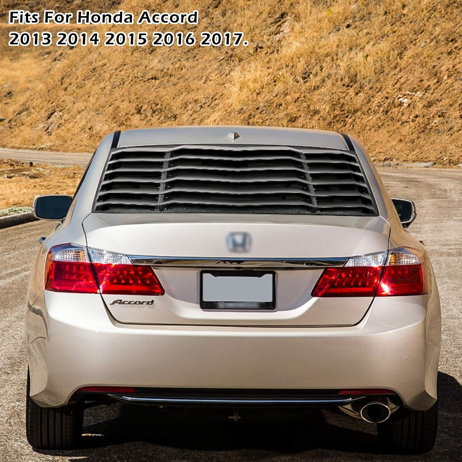 Rear and Side Window Louvers for Honda Accord Sedan 2013-2017 Lambo Style ABS
