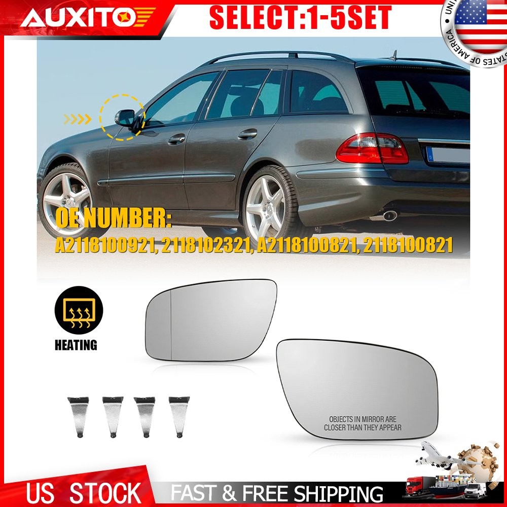 Heated Mirror Glass for Mercedes-Benz E-Class W211 2007-2009 All Models 2-10X