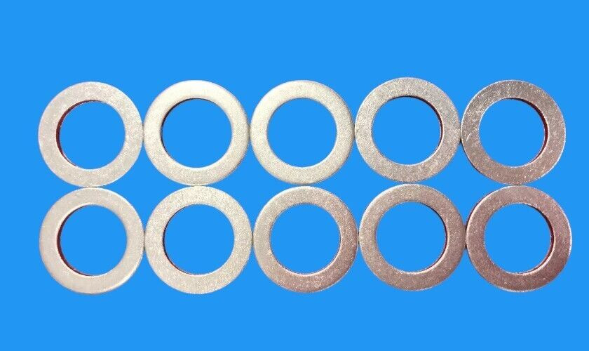 Set of 10: OE Spec 14MM Oil Drain Plug Gaskets For Kia Hyundai 21513-23001