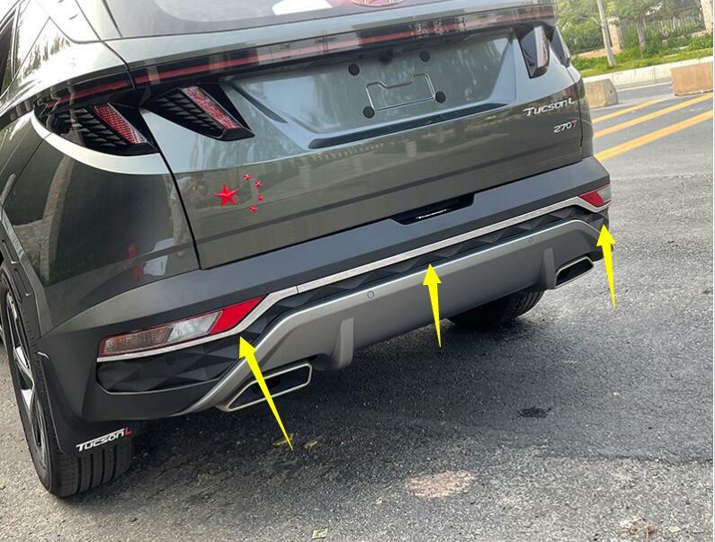 3*Bumper Outside Guard Plate Cover Trim For 2022-2024 Hyundai Tucson stainless