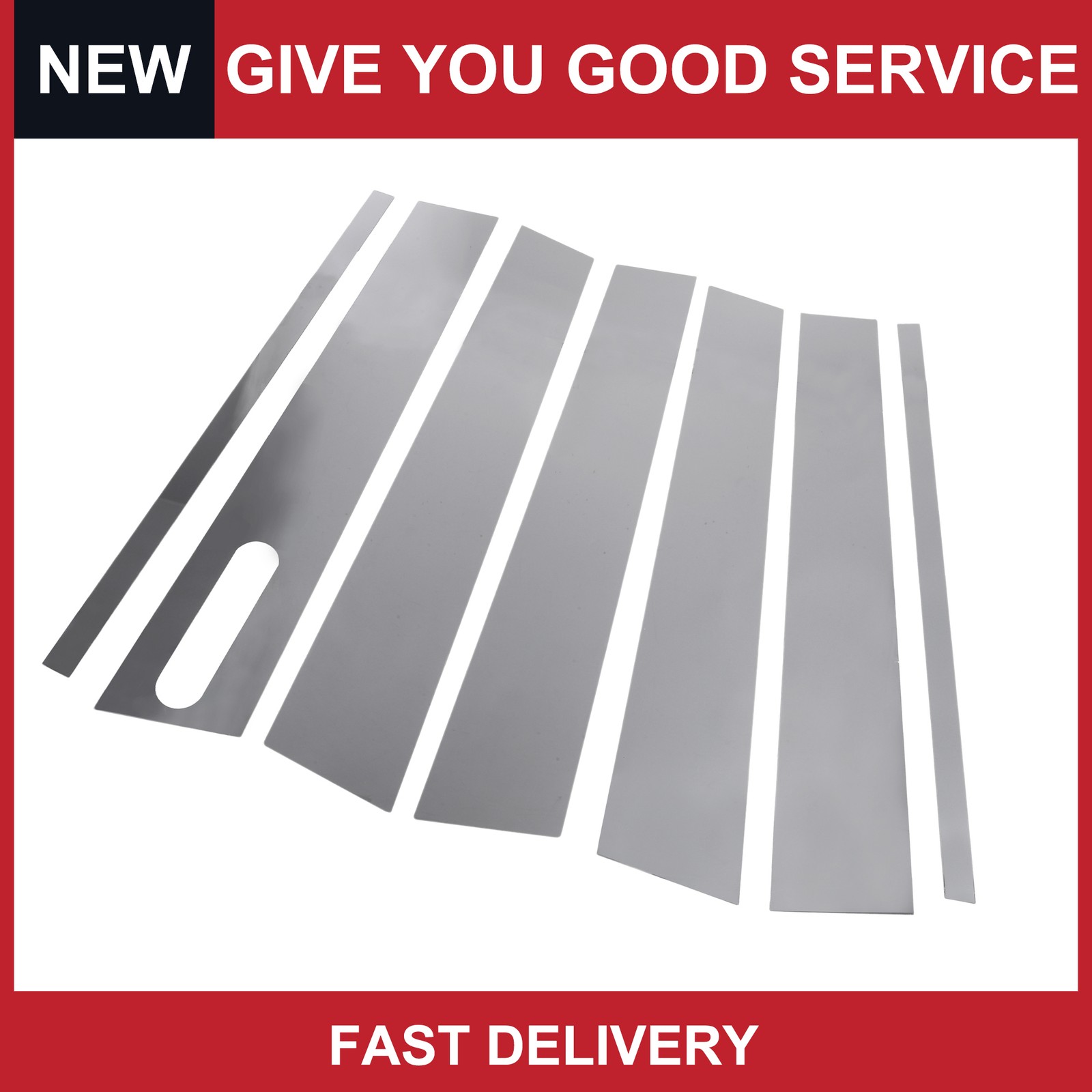 7pcs Car Pillar Window Trim Cover for Ford Explorer 02-10 Chrome Silver Tone