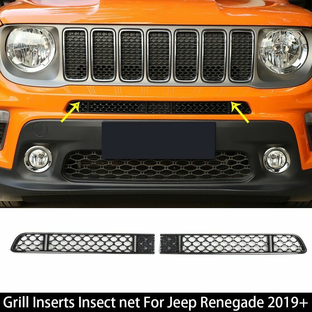Front Face Grille Mesh Insect Net Trim Covers For Jeep Renegade Accessories