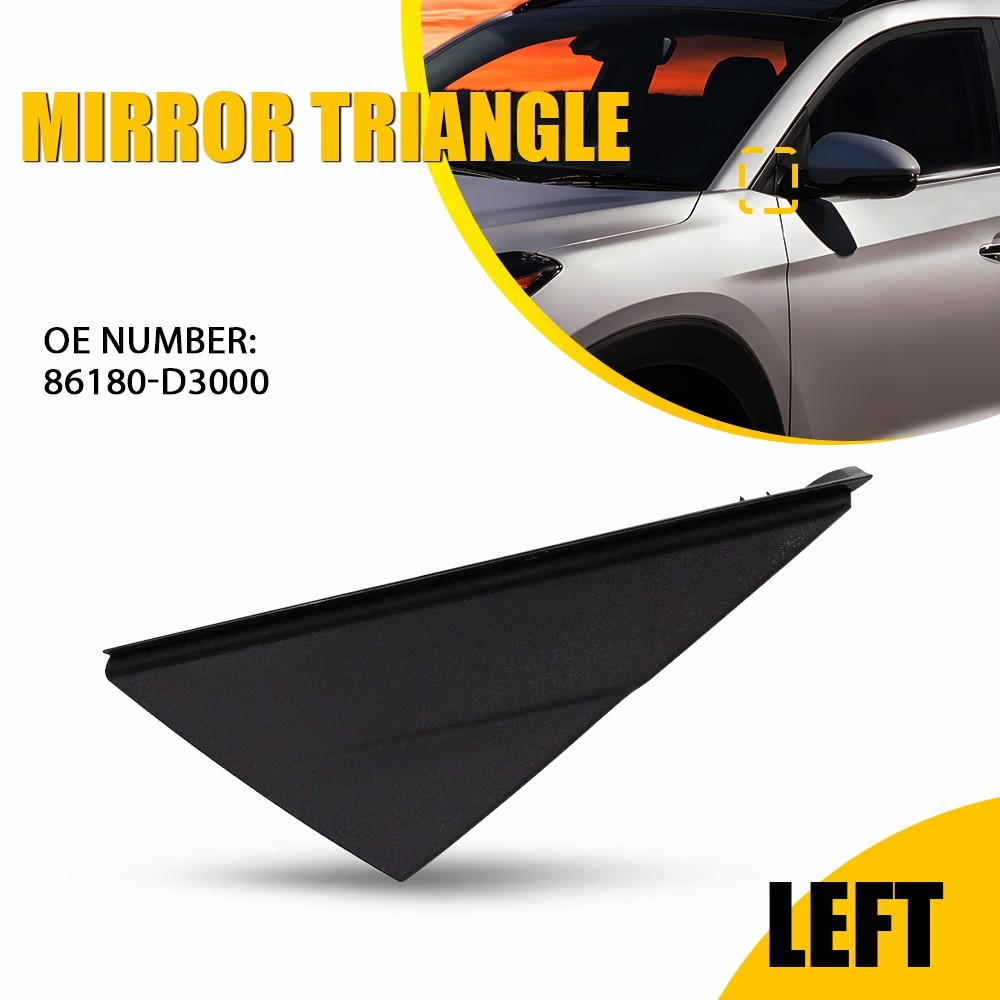 Black Left Side Mirror Corner Molding Fender Trim 86180D3000 Fit Hyundai Tucson