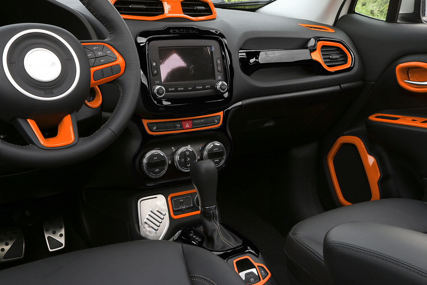 27pcs Full Set Interior Decoration Trim Cover for Jeep Renegade 2016-2018 Orange