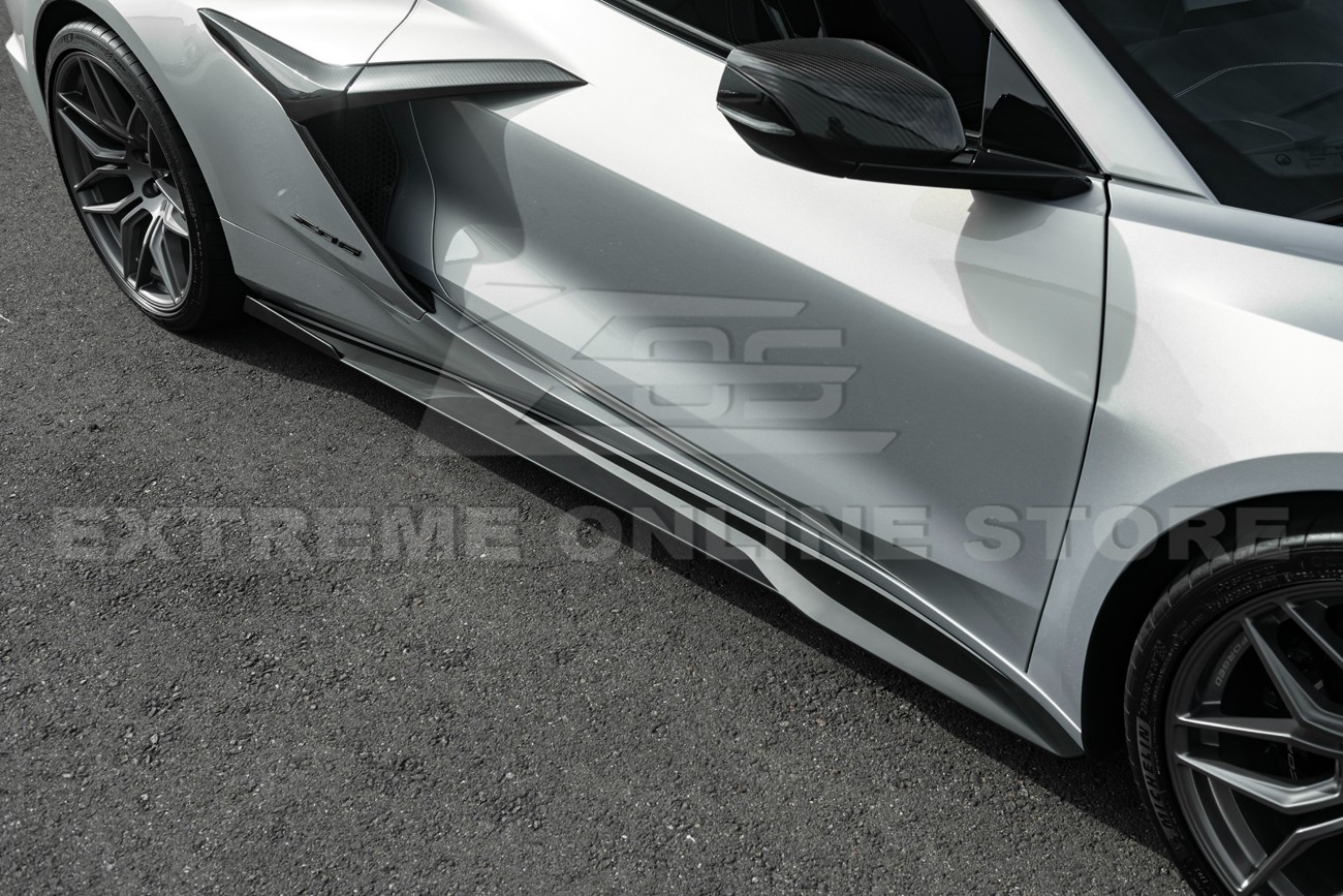 For 23-Up Corvette C8 Z06 | EOS Performance MATTE BLACK Side Skirts Extension