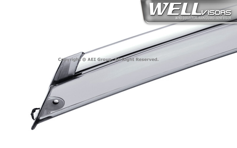 WELLvisors for Cadillac XTS SEDAN 13-19 Deflectors Window Side Visor Chrome