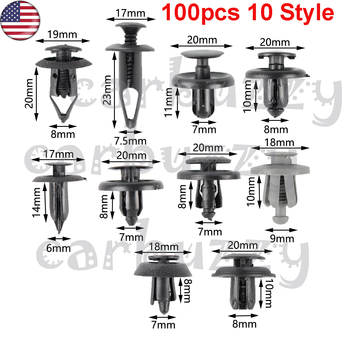 100pcs Screw Rivets Car Bumper Fender Fastener Clips For Toyota RAV4 2005-2020